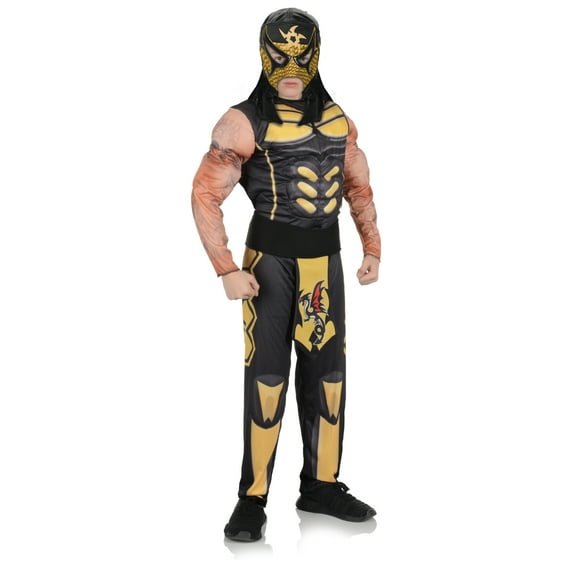 Underwraps Big Boy's Lucha Libre Penta Zero M Padded Muscle Chidren's Costume Childrens Costume, Yellow, Medium