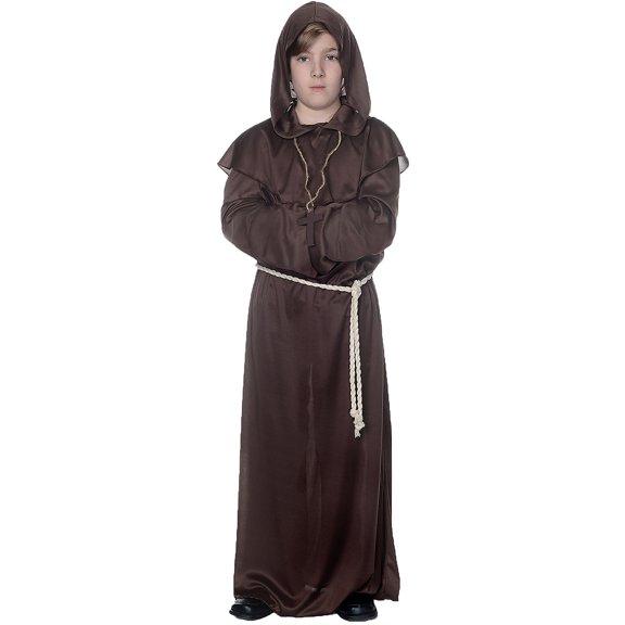 Underwraps Monk Brown Monk Robe Halloween Fancy-Dress Costume for Child, Little Boys S (4-6)