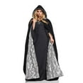 thumbnail image 1 of Underwraps Costumes Embossed Black Silver Velvet Satin Cape, 1 of 4