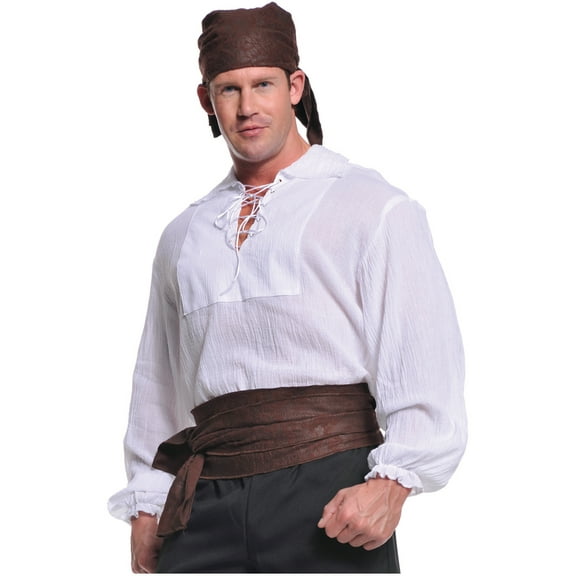 Men's Seven Seas Pirate Cream Costume Shirt Large 42-46