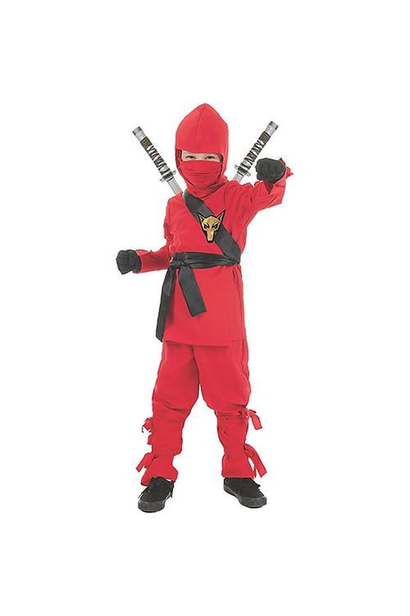 Underwraps Costumes - Red Ninja Boy's Costume - Child Small (4 - 6)