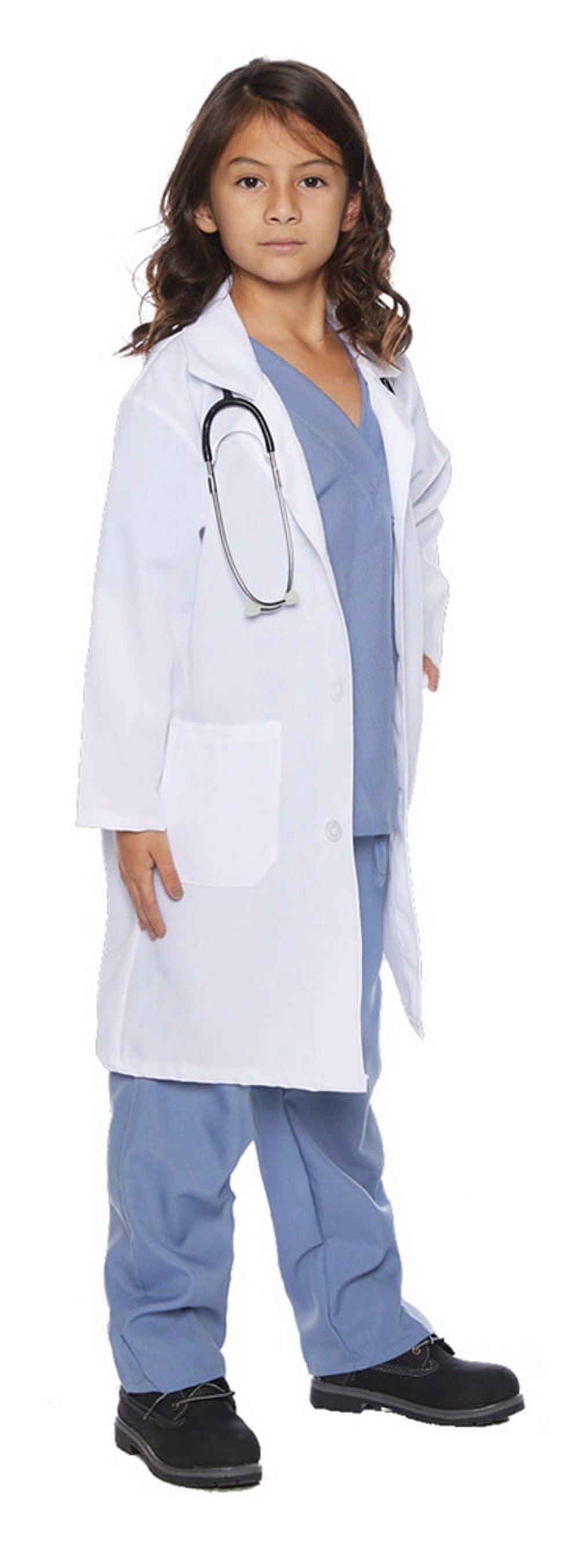 Underwraps Doctor Scrubs Boy's Halloween Fancy-Dress Costume with Lab Coat for Child, M