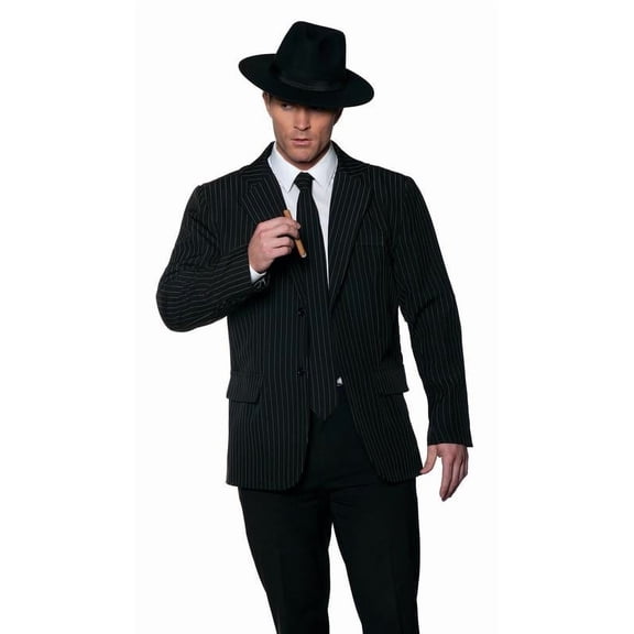 Underwraps Gangster Pin Striped Jacket & Tie Adult Costume | One Size Male