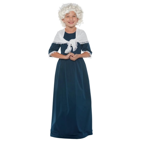 Underwraps Girls' Martha Washington Costume - Size 6-8