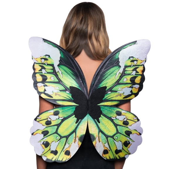 Underwraps Green Butterfly Wings Costume Accessory, Adjustable Fantasy Insect Wings For Adults, Halloween Cosplay Dress Up One Size