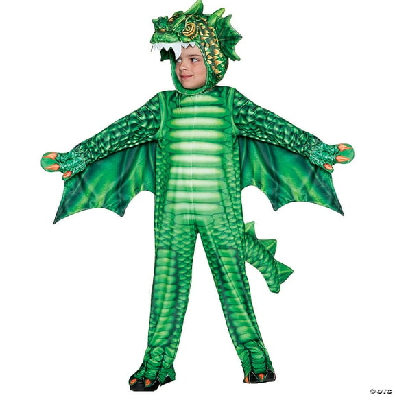 Underwraps Green Dragon Printed Toddler Costume | Large Unisex