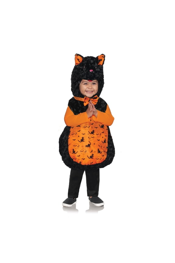 Black Cat Toddler Costume - Halloween Cat Costume for Girls Belly Baby Costume, Halloween Costumes for Toddler Boy (Halloween Cat, X-Large 4-6)