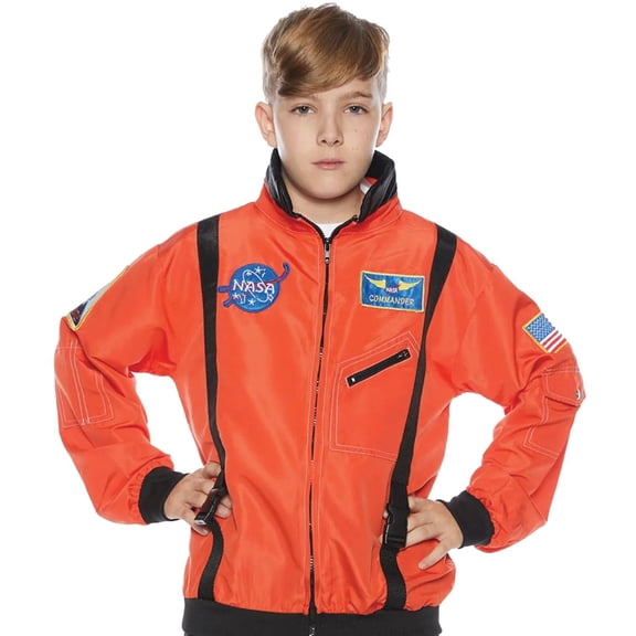 Childs NASA Orange Astronaut Space Jacket Suit Costume Large 10-12