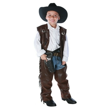 Underwraps Kids' Cowboy Chaps & Vest Costume - Size 4-6