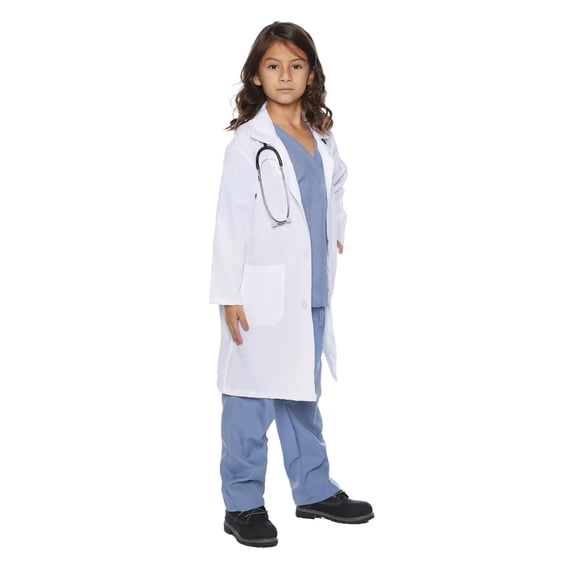 Underwraps Kids' Doctor Scrubs with Lab Coat Costume - Size 5-6
