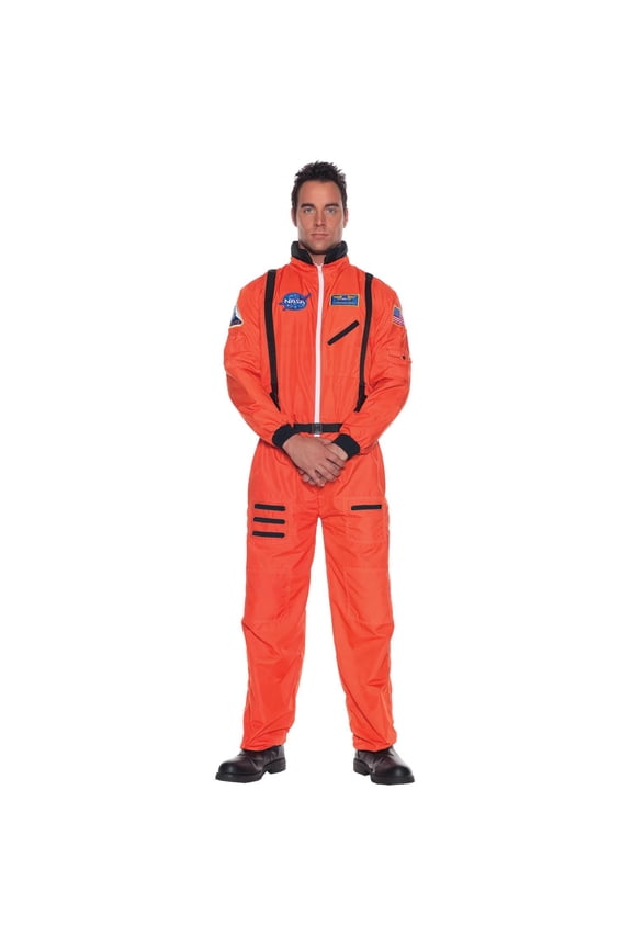 Men's Astronaut Orange Space Jumpsuit Costume Teen 14-16