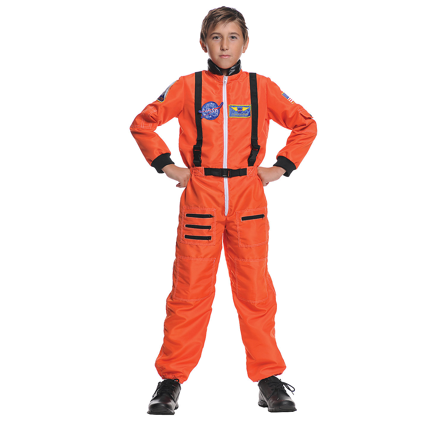 Underwraps Kids' Orange Astronaut Costume - Size 5-6 - image 1 of 2