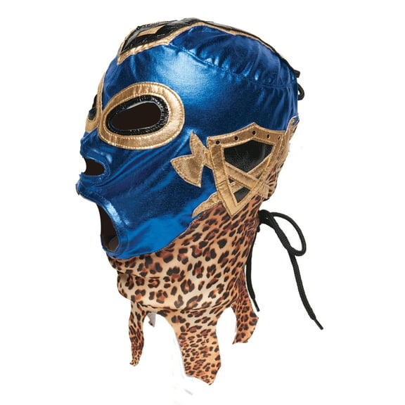 Underwraps Legends of Lucha Libre Mask - Konnan Mask Costume, Blue/Gold/Brown, Halloween Mask for Dress Up, Cosplay Accessories