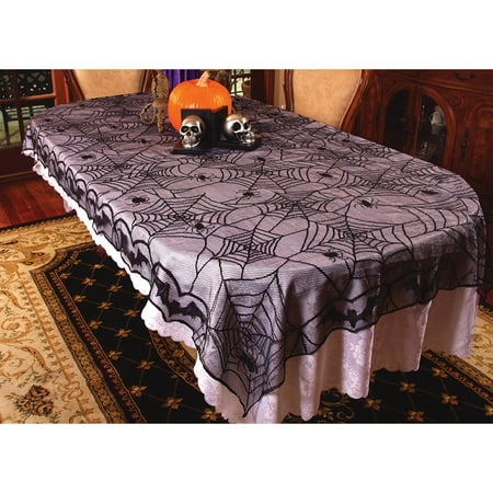 Underwraps Lace Spider Web Table Cloth Halloween Decoration 48" x 96"