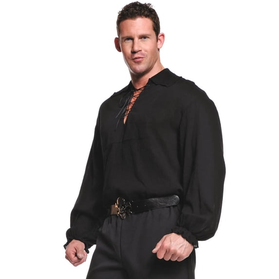 Underwraps Men's Black Pirate Shirt Costume - Size 2X