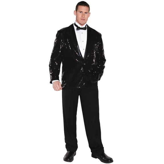 Underwraps Men's Black Sequin Jacket Costume - Size 2X