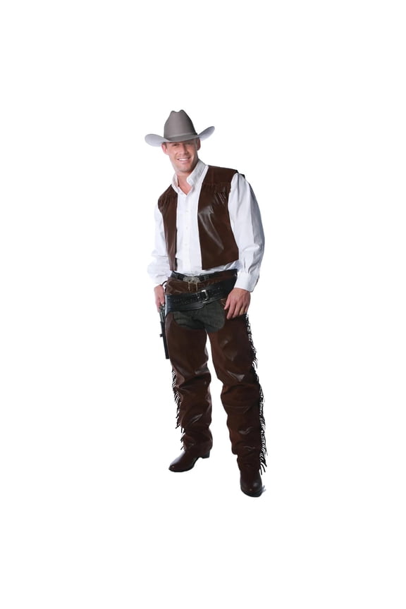 Men's Cowboy Vest and Chaps Set Costume - One Size