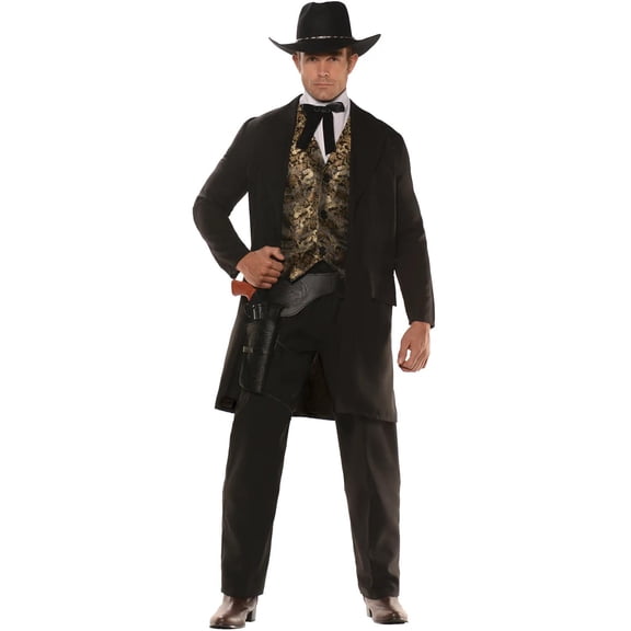 Underwraps Cowboy Gambler Men's Halloween Fancy-Dress Costume for Adult, Standard