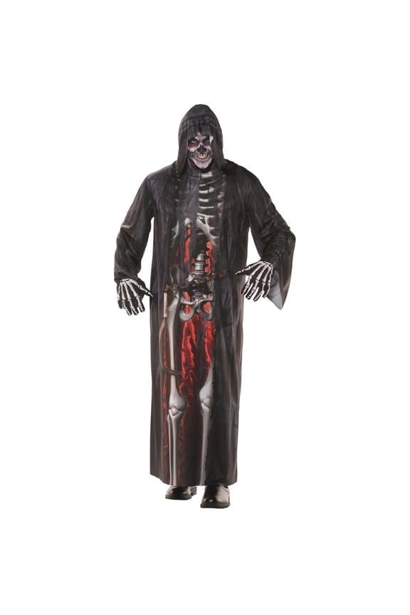 Grim Reaper Photorealistic Robe Men's Halloween Fancy-Dress Costume for Adult, One Size