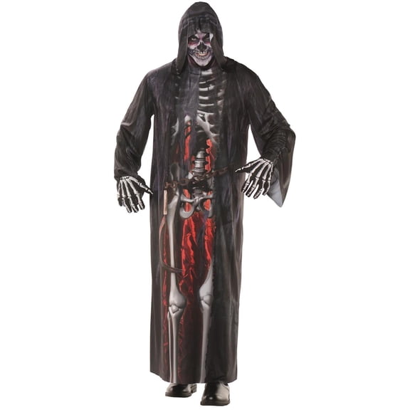 Underwraps Grim Reaper Photorealistic Robe Men's Halloween Fancy-Dress Costume for Adult, One Size