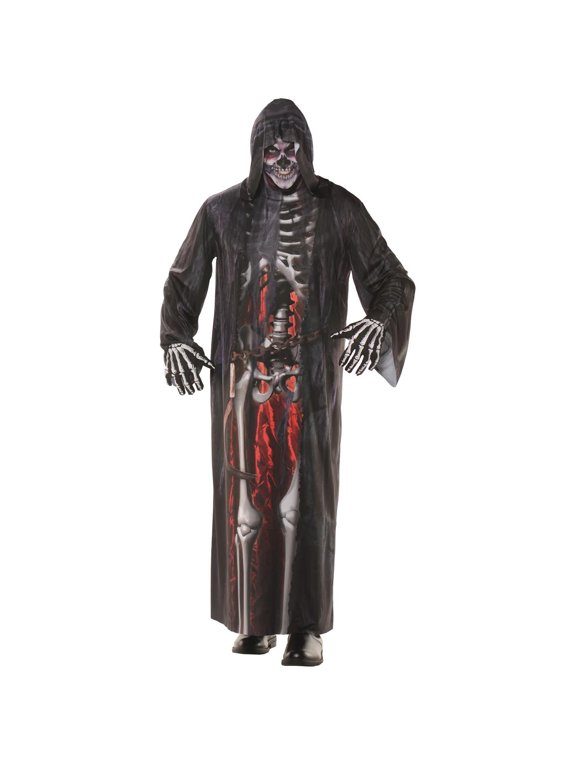 Grim Reaper Photorealistic Robe Men's Halloween Fancy-Dress Costume for Adult, One Size