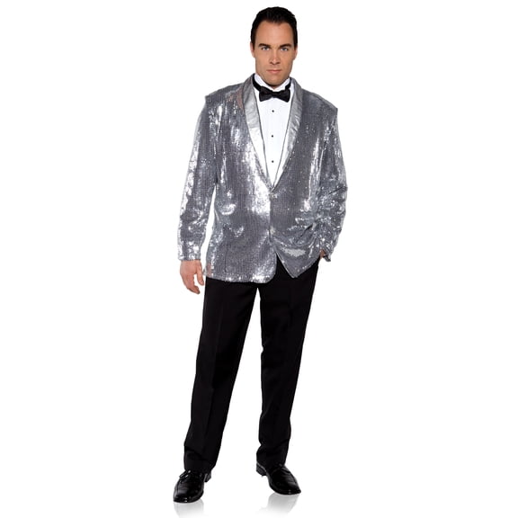 Underwraps Men's Sequin Jacket Costume - Men's Tuxedo Style Party Blazer, Soft Satin Lined Collar, Halloween Costume for Men, Disco Cosplay Jacket