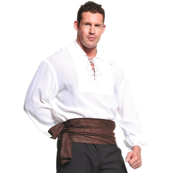 Underwraps Men's White Pirate Shirt Costume - Size 2X