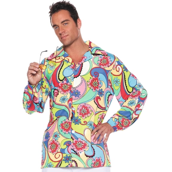Underwraps Mens 60's Groovy Shirt Costume - Size X Large