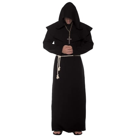Underwraps Monk Adult Costume Robe - Black - XX-Large Male