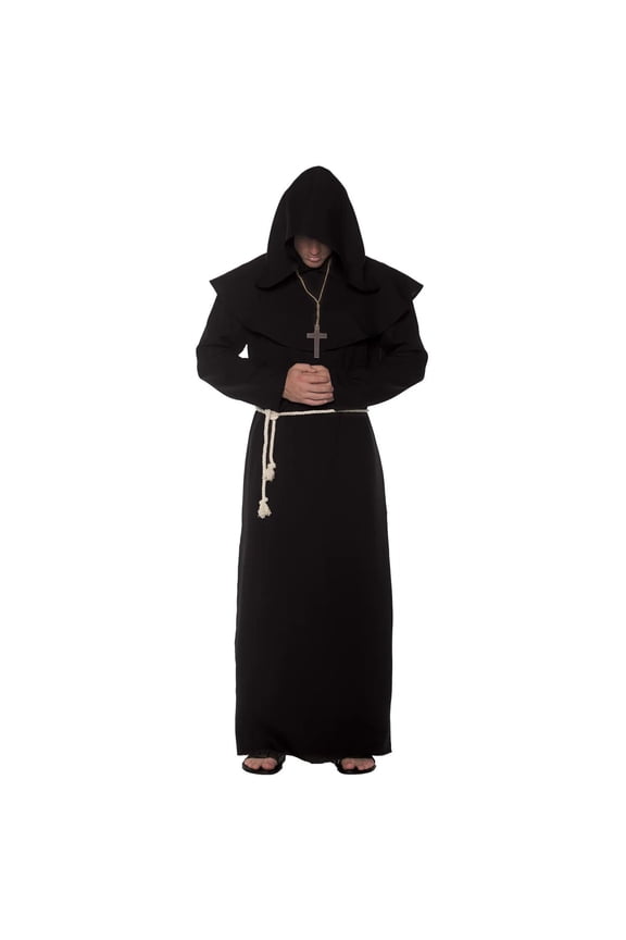 Monk Adult Costume Robe - Black - XX-Large Male
