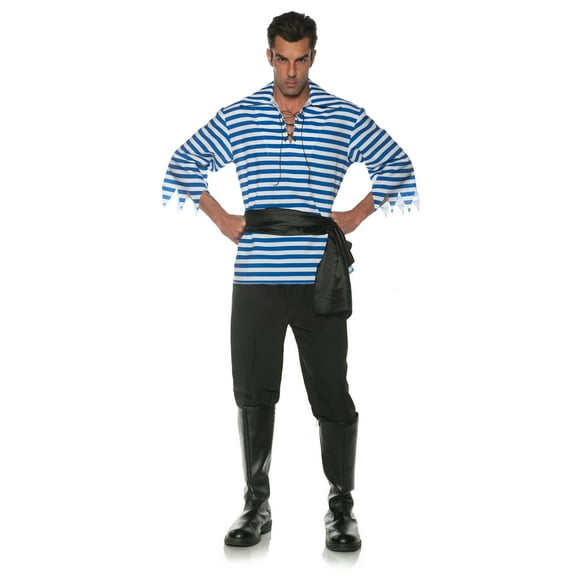 UNDERWRAPS Classic Pirate Costume Set - Halloween Costume for Adults, Mens Cosplay Costume for LARP, Themed Events Costume (Blue)