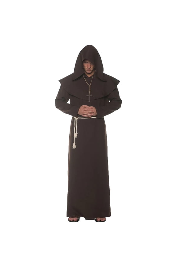 Brown Monk Robe Men's Adult Halloween Costume