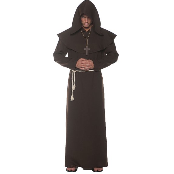 Underwraps Monk Adult Costume Robe - Brown - One Size Male - Walmart.com