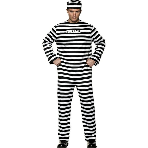 Underwraps Mens Convict Costume - One Size Fits Most