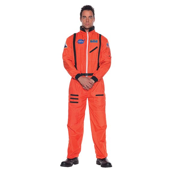 Underwraps Orange Astronaut Costume Jumpsuit Adult Standard Male