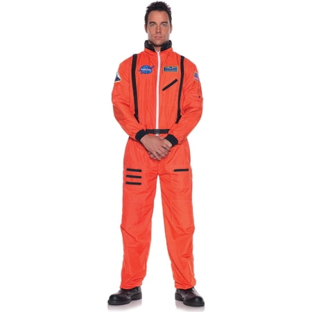 Underwraps Orange Astronaut Costume Jumpsuit Adult Standard Male