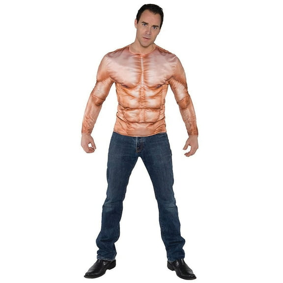 Underwraps Mens Photo Real Muscle Padded Shirt Costume - One Size Fits Most