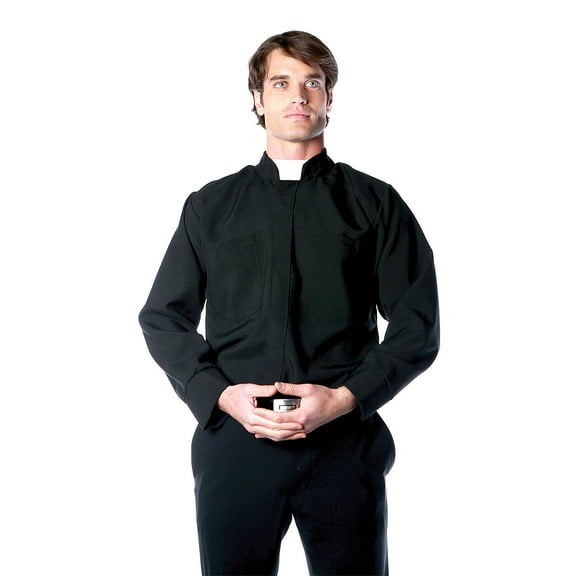 Underwraps Mens Priest Shirt Costume - One Size Fits Most