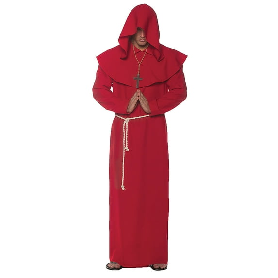 Underwraps Mens Red Monk Robe Costume - One Size Fits Most
