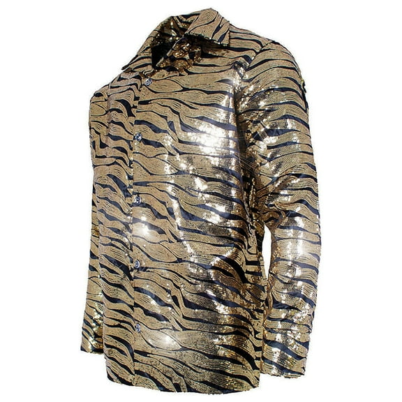Underwraps Mens Sequin Tiger Shirt Costume - Size XX Large