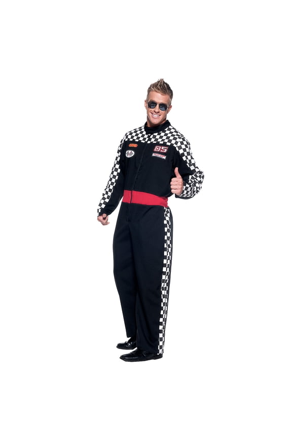 Mens Speed Demon Racing Jumpsuit Costume - One Size Fits Most