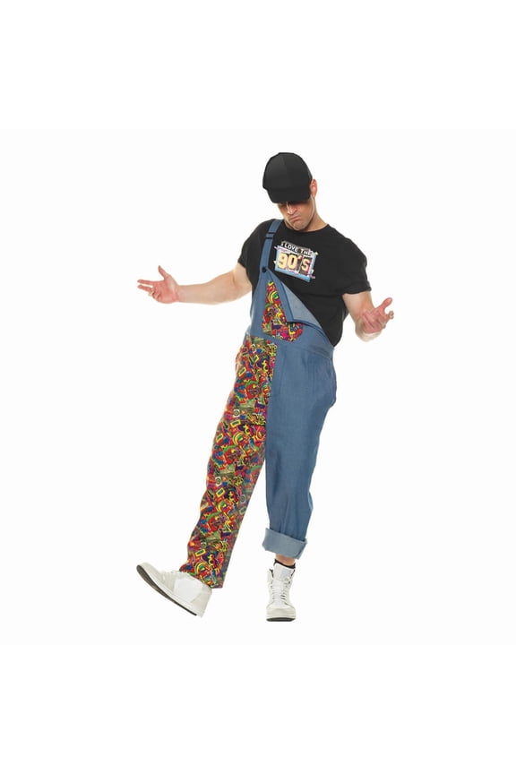 Mens Trippin 1990's Overalls Costume - One Size Fits Most