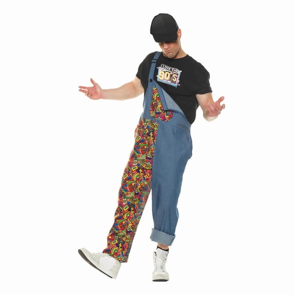 Underwraps Mens Trippin 1990's Overalls Costume - Size XX Large