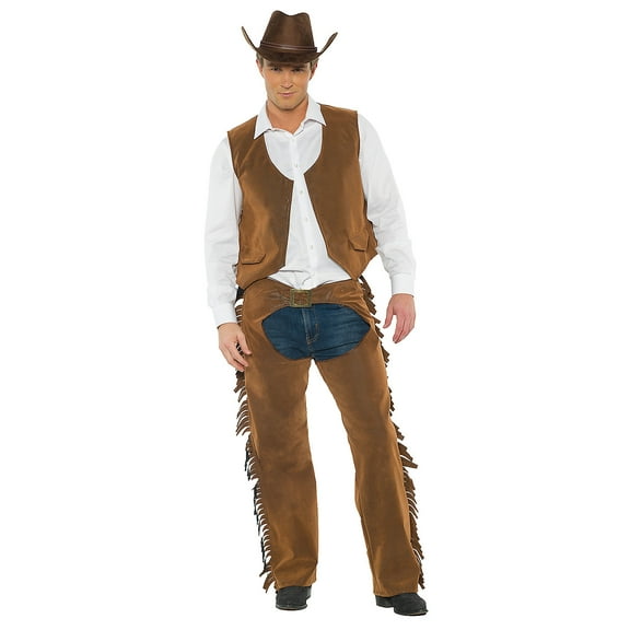 Underwraps Cowboy Chaps and Vest Mens Costume | XX- Large Male