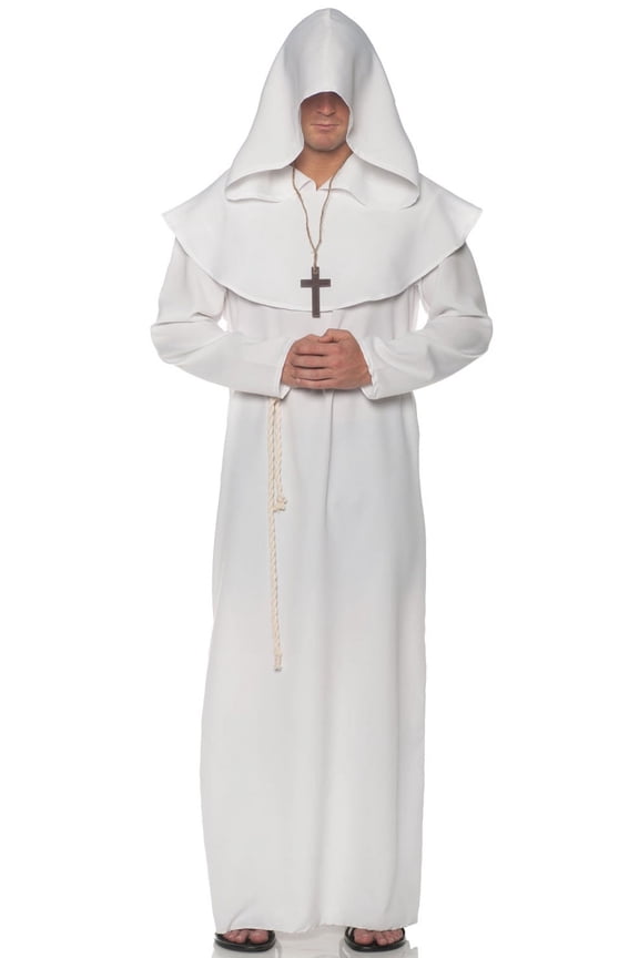 Monk Adult Costume Robe - White - XX-Large Male