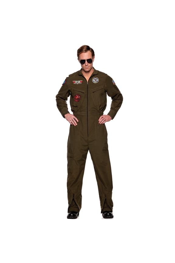 TOPGUN Men's Jumpsuit - Officially Licensed US NAVY® TOPGUN Costume, Mens Fighter Pilot Suit Halloween Costume, Adults Couples Costume, XX-Large