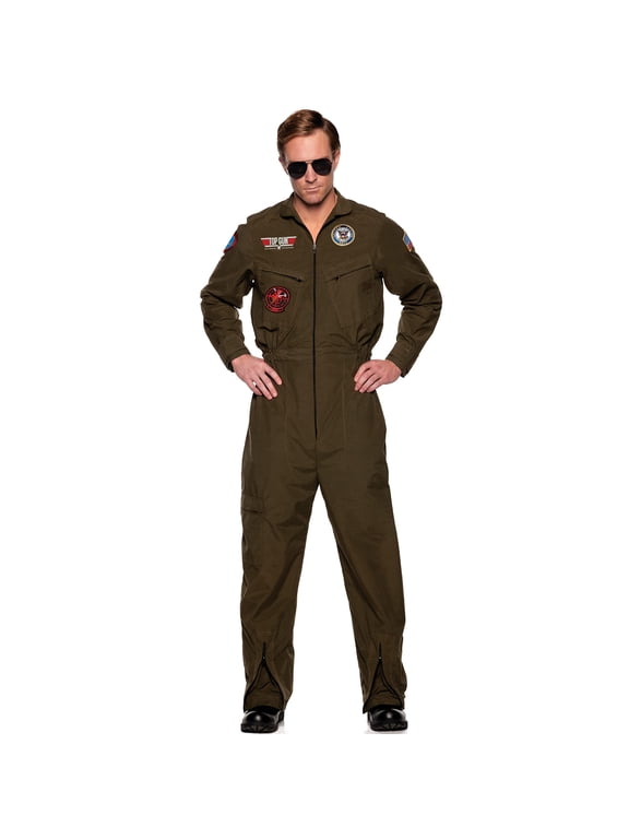 TOPGUN Men's Jumpsuit - Officially Licensed US NAVY TOPGUN Costume, Mens Fighter Pilot Suit Halloween Costume, Adults Couples Costume, XX-Large