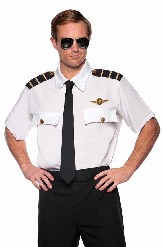 Pan Am Pilot Shirt Adult Costume | XX-Large Male