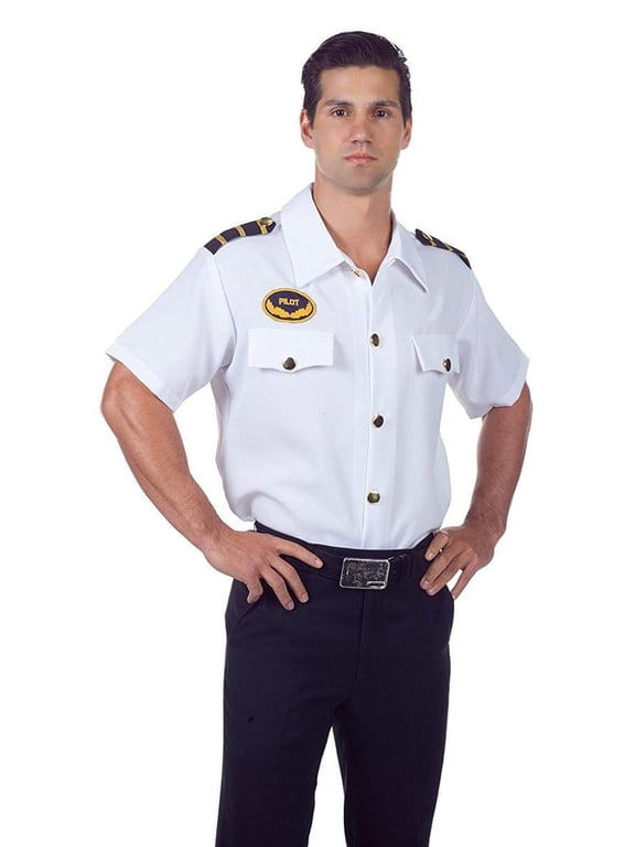 Pilot Men's Costume Shirt, White: XL Male