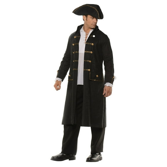Underwraps Pirate Coat Set Black Men's Halloween Fancy-Dress Costume for Adult, XXL